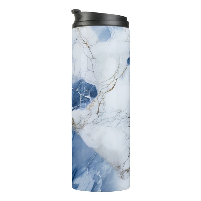 blue marble abstract coastal pattern thermal tumbler (Rotated Right)