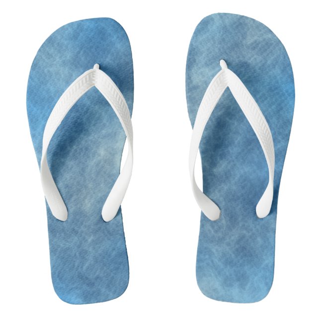 Blue Marble abstract Thongs (Footbed)
