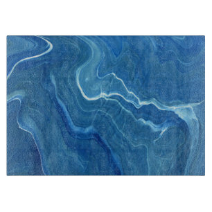Blue Marble Agate Abstraction   Cutting Board