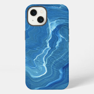 Blue Marble Agate Abstraction iPhone 13 Case