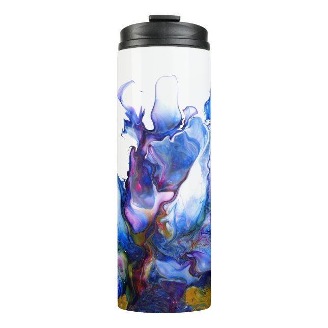 Blue Marble Agate Fluid Art Thermal Tumbler (Front)