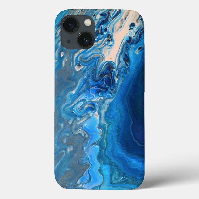 Blue Marble Agate Texture Fluid Art Case-Mate iPhone Case (Back)