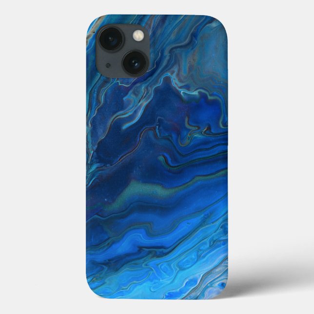 Blue Marble Agate Texture Fluid Art   Case-Mate iPhone Case (Back)