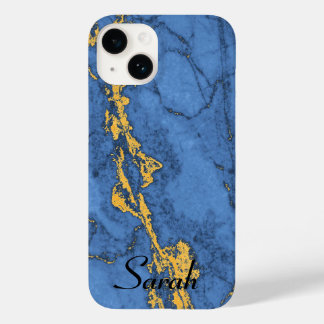 Blue Marble and Gold Case-Mate iPhone 14 Case