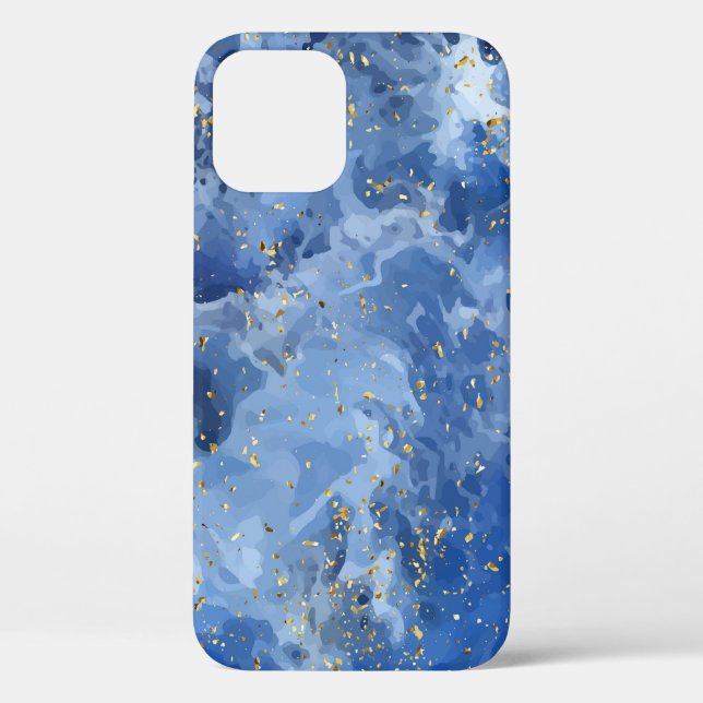 Blue marble and gold texture Case-Mate iPhone case (Back)