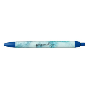 blue marble beautiful texture pattern personalise black ink pen