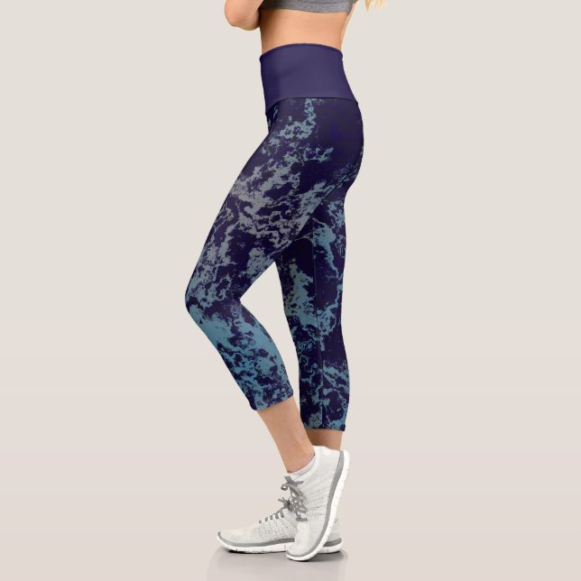Blue Marble   Capri Leggings (Left)