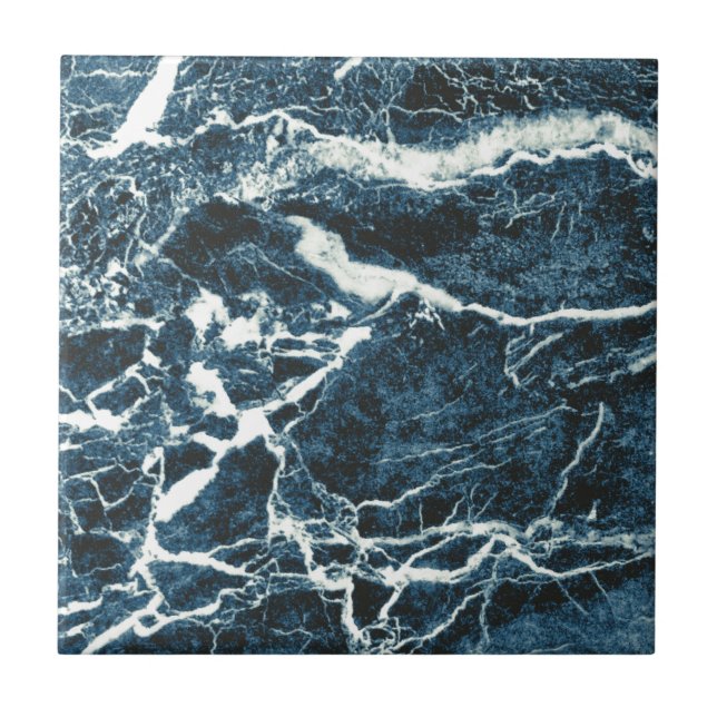 Blue marble ceramic tile (Front)