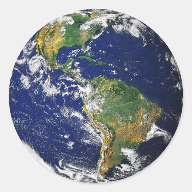 Blue Marble Classic Round Sticker (Front)