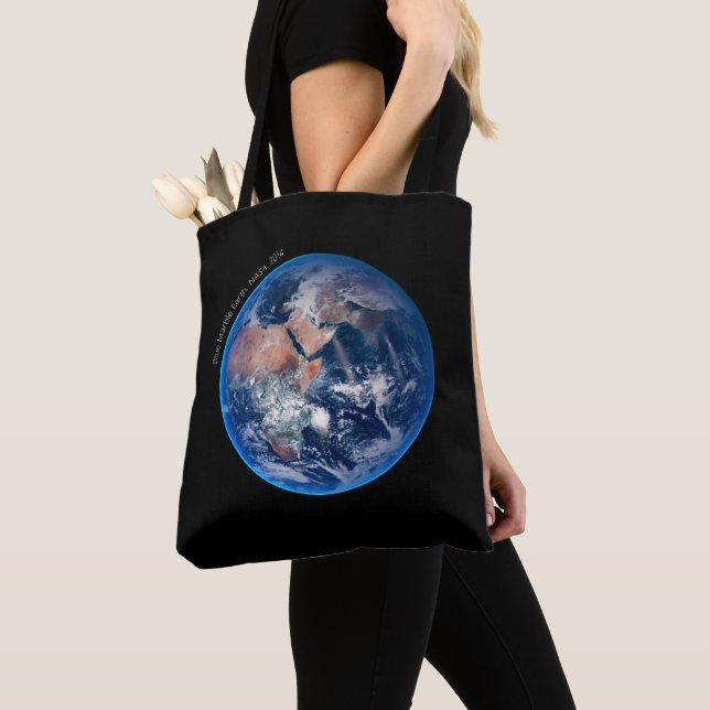 Blue Marble Earth, 2014 Satellite Photograph Tote Bag (Close Up)