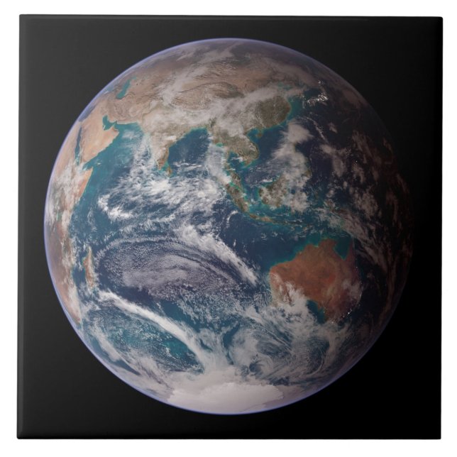 Blue Marble Earth (Eastern Hemisphere) Ceramic Tile (Front)