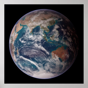 Blue Marble Earth (Eastern Hemisphere) Poster