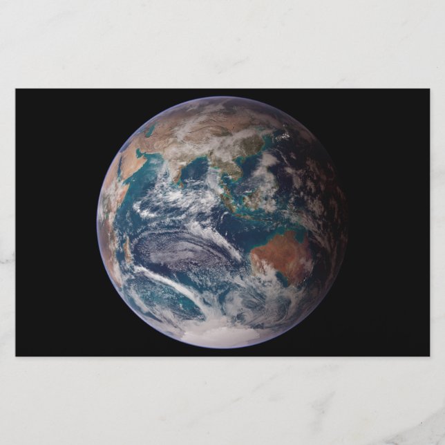 Blue Marble Earth (Eastern Hemisphere) Stationery (Front)