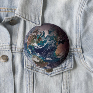 Blue Marble Earth (Western Hemisphere) 10 Cm Round Badge