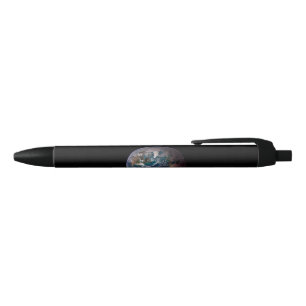 Blue Marble Earth (Western Hemisphere) Black Ink Pen