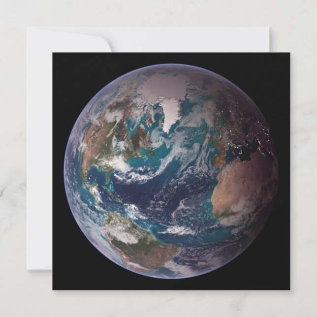 Blue Marble Earth (Western Hemisphere) Card (Front)