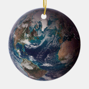 Blue Marble Earth (Western Hemisphere) Ceramic Ornament