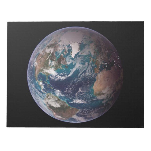 Blue Marble Earth (Western Hemisphere) Notepad (Front)