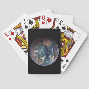Blue Marble Earth (Western Hemisphere) Playing Cards