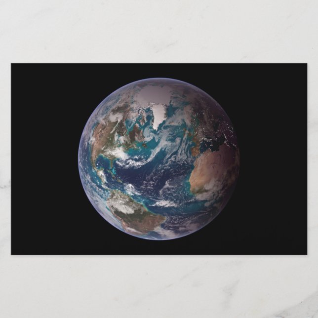 Blue Marble Earth (Western Hemisphere) Stationery (Front)