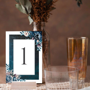 Blue Marble Elegant Wedding Table Number