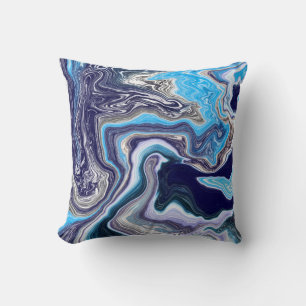 Blue Marble Fluid Art Cushion