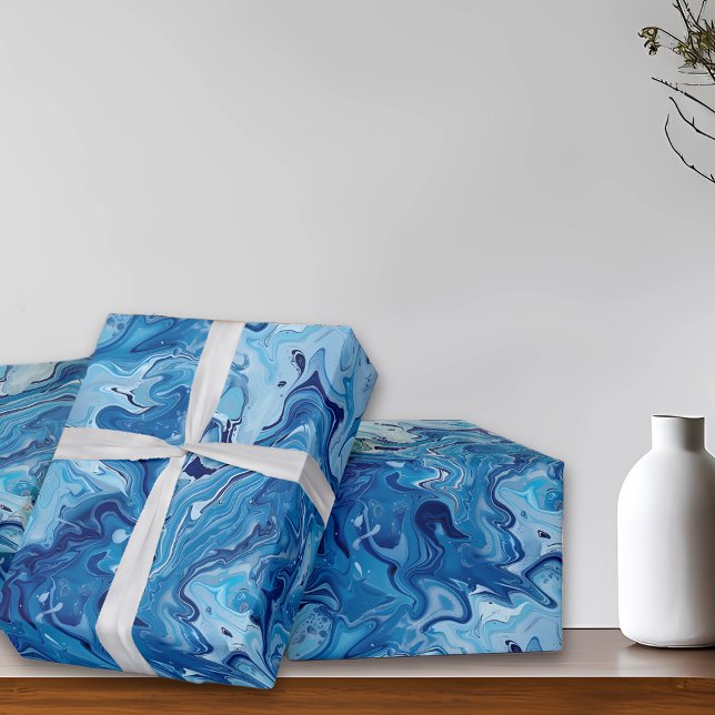Blue Marble Fluid art Wrapping Paper (Creator Uploaded)