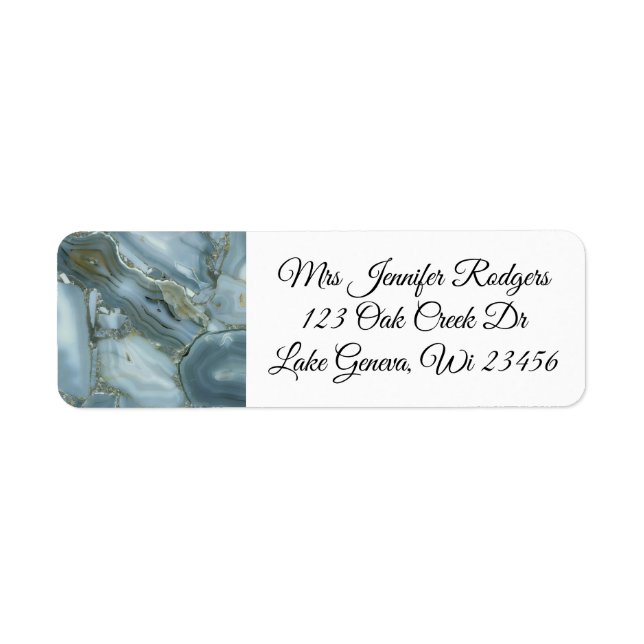 Blue Marble Gems Purple Return Address Label (Front)