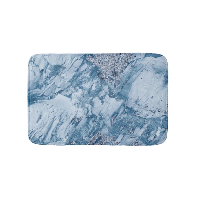 Blue Marble & Glitter  Bath Mat (Front)