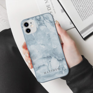 Blue Marble Masculine Personalised Monogram iPhone X Case