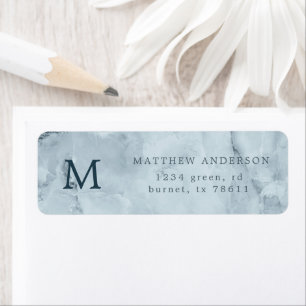 blue marble masculine return address label