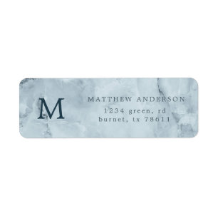 blue marble masculine return address label