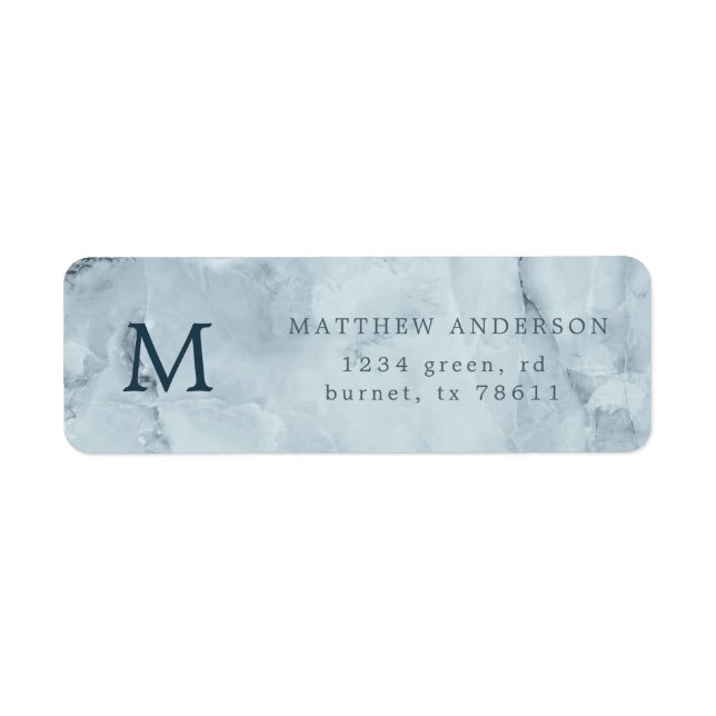 blue marble masculine return address return address label (Front)