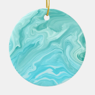 Blue Marble Pattern Ceramic Ornament
