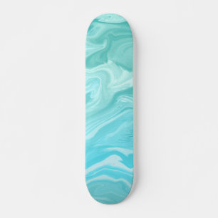 Blue Marble Pattern Skateboard