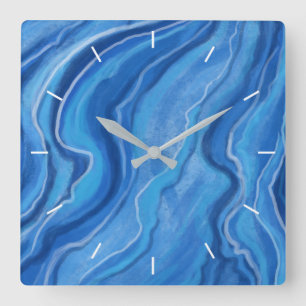 Blue Marble Pattern Wall Clock 
