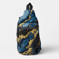 Blue Marble Pattern with Gold