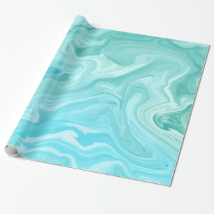Blue Marble Pattern Wrapping Paper