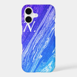 Blue Marble Polished Stone Imitation & Monogram
