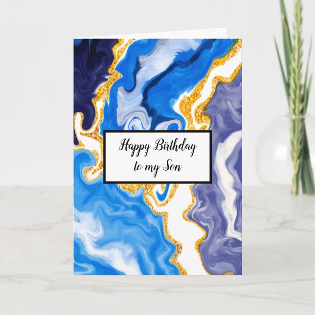 Blue Marble Son's Birthday   Card (Front)