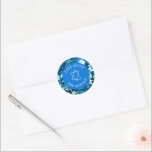 Blue Marble Star of David Custom Bar Bat Mitzvah Classic Round Sticker<br><div class="desc">Perfect sticker for a bat mitzvah, bar mitzvah or other Jewish celebration! Hand made abstract art for you. FULLY CUSTOMIZABLE! Click on “Personalise” above to edit the text. Click "edit using design tool" to adjust the fonts, colours and placements. Also you can easily change the sticker style and unique shapes....</div>