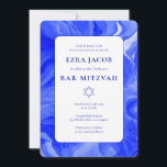 Blue Marble Star of David Custom Bar Bat Mitzvah Invitation<br><div class="desc">Perfect card to announce a bat mitzvah, bar mitzvah or other Jewish celebration! Hand made abstract art for you on the front and back side! FULLY CUSTOMIZABLE! Click on “Personalise” above to edit the text. Click "edit using design tool" to adjust the fonts, colours and placements and to delete the...</div>