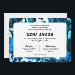 Blue Marble Star of David Custom Bar Bat Mitzvah Invitation<br><div class="desc">Perfect card to announce a bat mitzvah, bar mitzvah or other Jewish celebration! Hand made abstract art for you on the front and back side! FULLY CUSTOMIZABLE! Click on “Personalise” above to edit the text. Click "edit using design tool" to adjust the fonts, colours and placements and to delete the...</div>