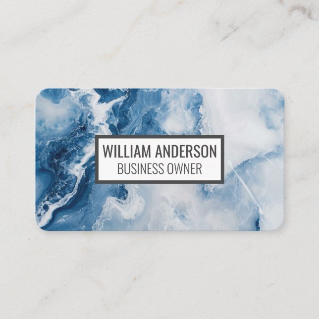 Blue Marble | Stone Business Card (Front)
