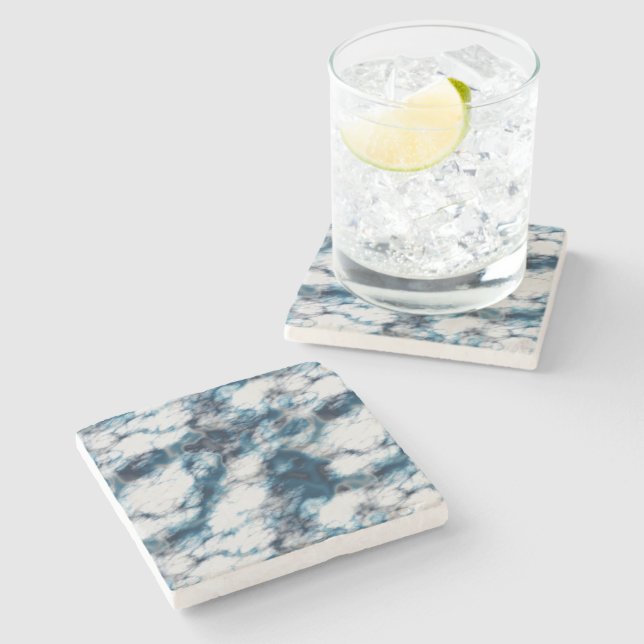 Blue Marble   Stone Coaster (Side)