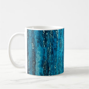 Blue marble stone coffee mug