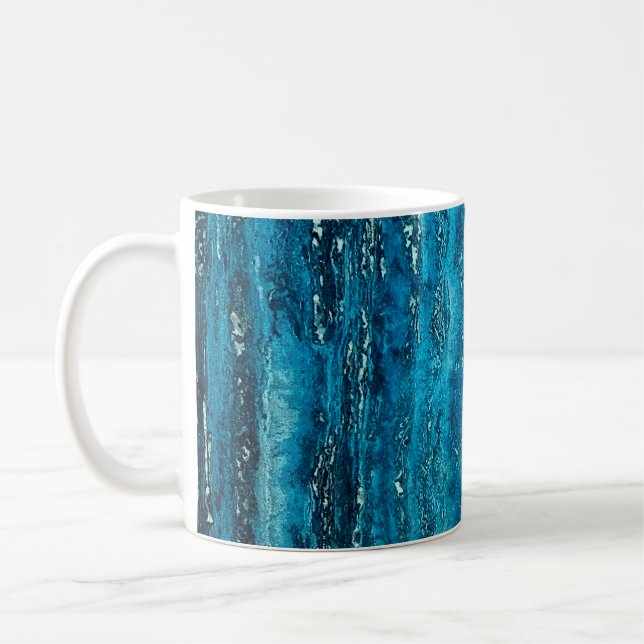 Blue marble stone coffee mug (Left)