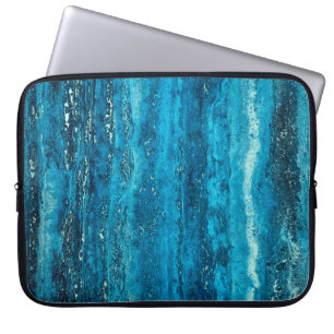 Blue marble stone laptop sleeve