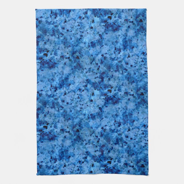 Blue Marble Stone Patterned Decorative Kitchen Tea Towel (Vertical)