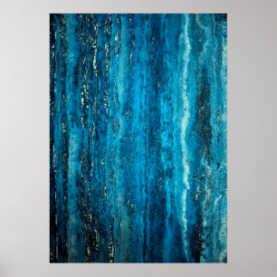 Blue marble stone poster